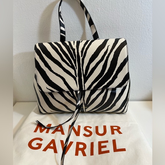 Mansur Gavriel Handbags - New-Mansur Gavriel Zebra-Print Leather Tote Bag